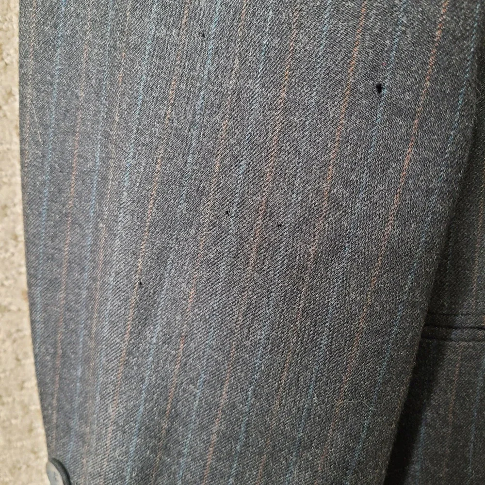 Vintage Stonehaven Jacket Mens 40R Gray Striped Blazer Double Breasted Wool USA